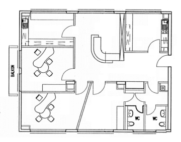 Zentrale Büro- oder Praxisflächen sofort verfügbar - Grundrissbeispiel (5556)