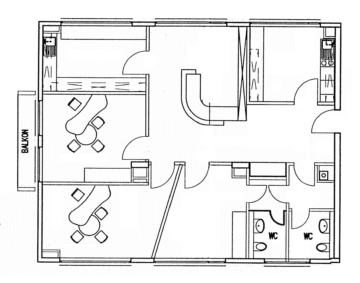 Zentrale Büro- oder Praxisflächen sofort verfügbar - Grundrissbeispiel (6209)