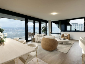 Exklusive Luxuswohnung in der Cloud N°7 - Wohn- u. Esszimmer illustriert (5700)