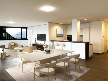 Exklusive Luxuswohnung in der Cloud N°7 - Wohn- u. Esszimmer illustriert (5701)