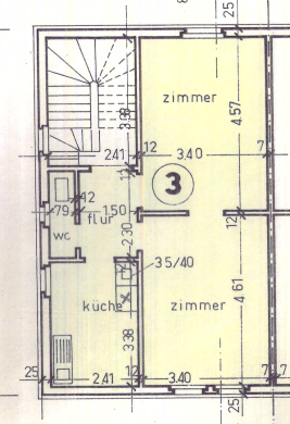 Charmante Zweiraumwohnung in Bad Cannstatt - Grundriss, modifiziert in Realität (6251)