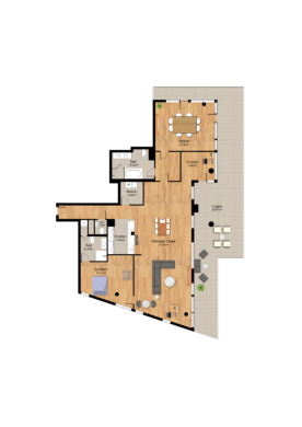 Exklusive Luxuswohnung in der Cloud N°7 - Grundriss WE 54 (6166)