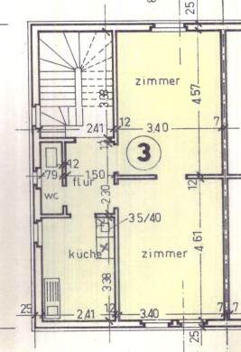 Charmante Zweiraumwohnung in Bad Cannstatt - Grundriss, modifiziert in Realität (6095)